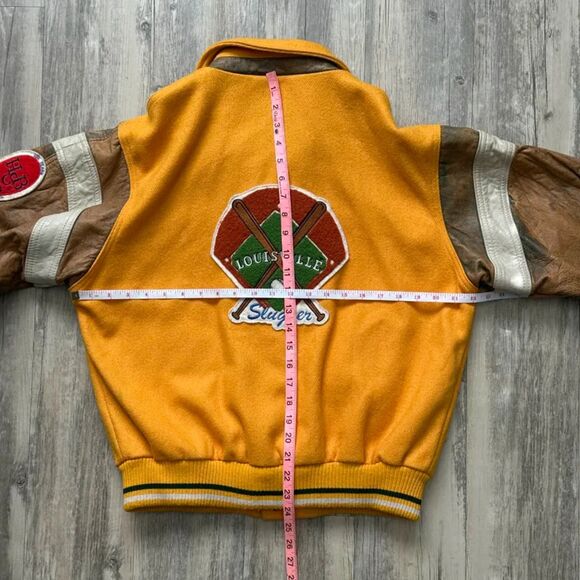 Vintage 80s Louisville Slugger Leather Wool Varsity Jacket Size XL - Picture 11 of 12